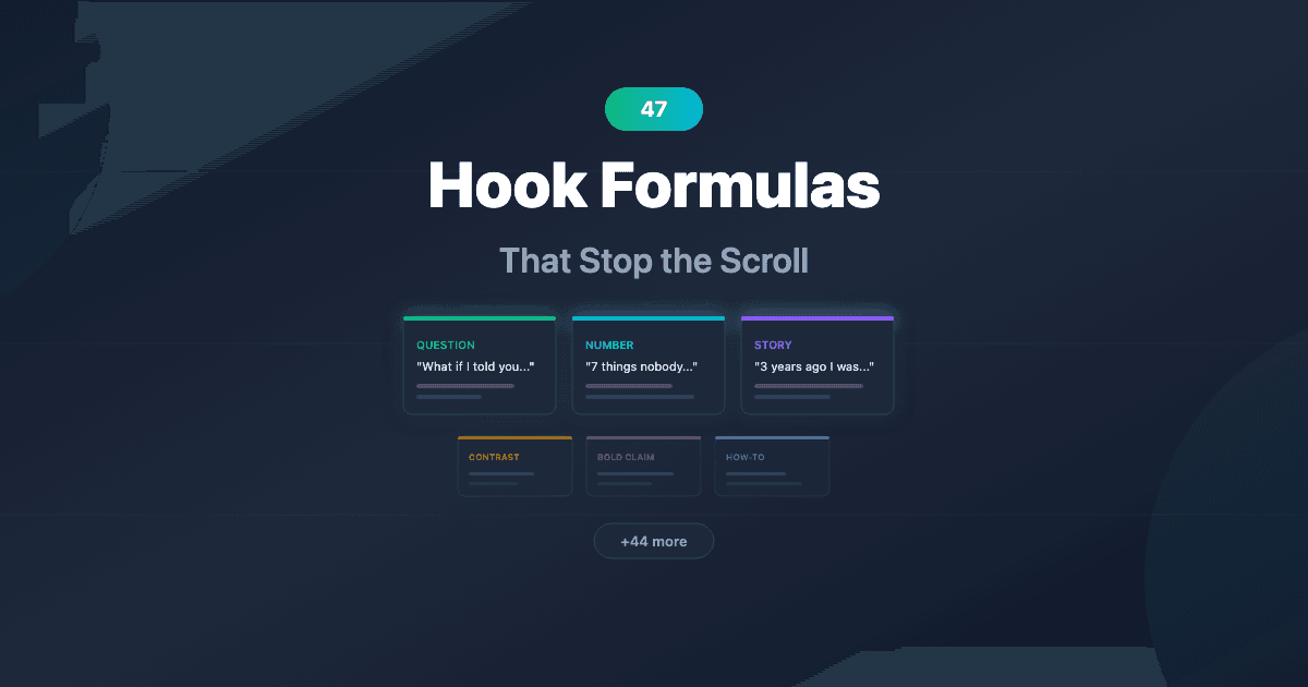 47 Social Media Hook Formulas That Stop the Scroll (With Examples)