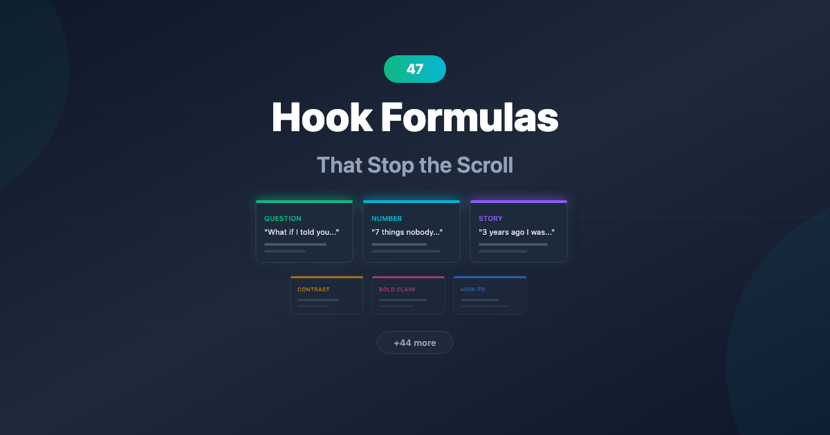 47 Social Media Hook Formulas That Stop the Scroll (With Examples)